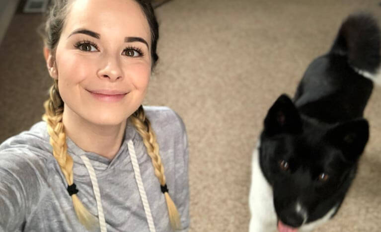 gubba-and-kintla dog with person